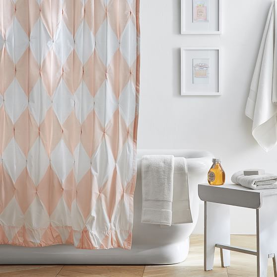 The Emily Meritt Harlequin Pintuck Shower Curtain Pbteen
