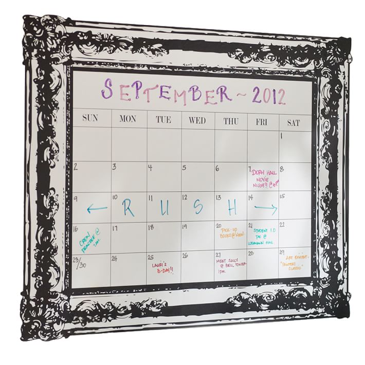 Vintage Frame Dry Erase Calendar Decal Pbteen