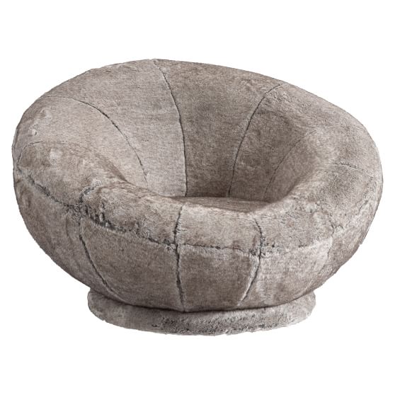 Tipped FauxFur Groovy Swivel Chair PBteen