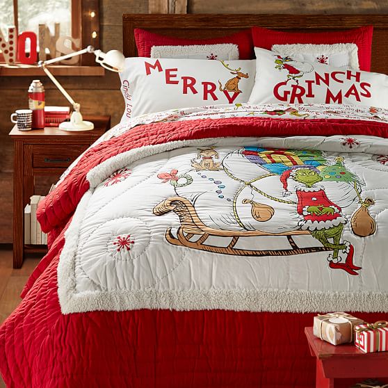 Grinch Words Of Who Ville Flannel Duvet Cover Sham Pbteen Grinch Words Of Who Ville Flannel Duvet Cover Sham