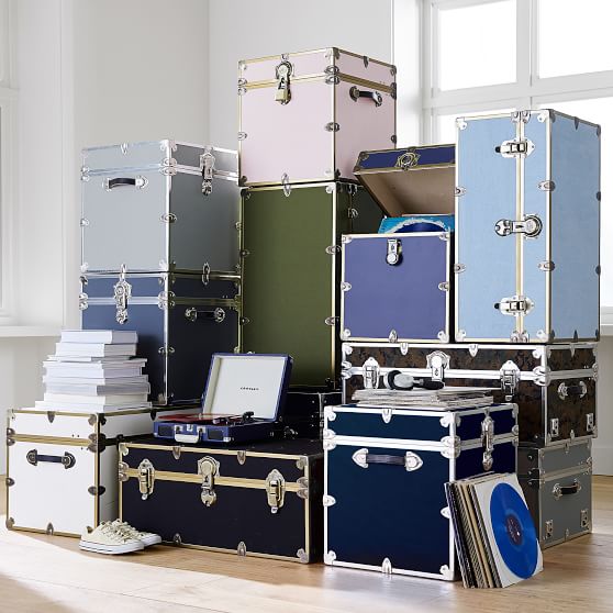 Canvas Dorm Trunks with Silver Trim PBteen