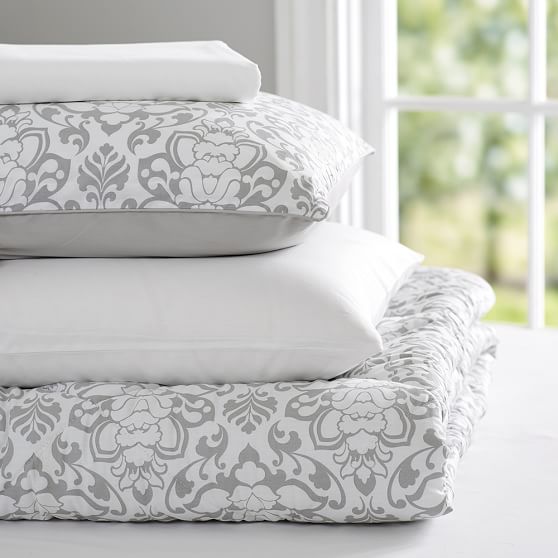 decorator damask value comforter set pbteen light grey twin xl sheets