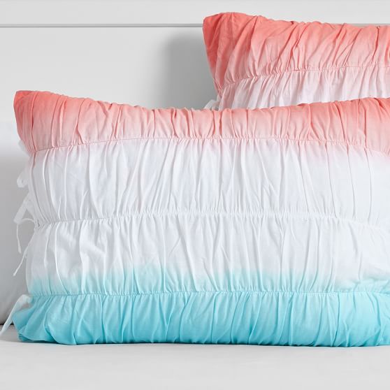 Surf Dip Dye Ruched Duvet Cover Sham Capri C Pbteen Surf Dip Dye Ruched Duvet Cover Sham Capri C Saved View Larger Roll Over Image To Zoom