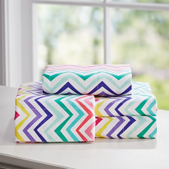 Color Me Zig Zag Flannel Sheet Set Pb Color Me Zig Zag Flannel Sheet Set