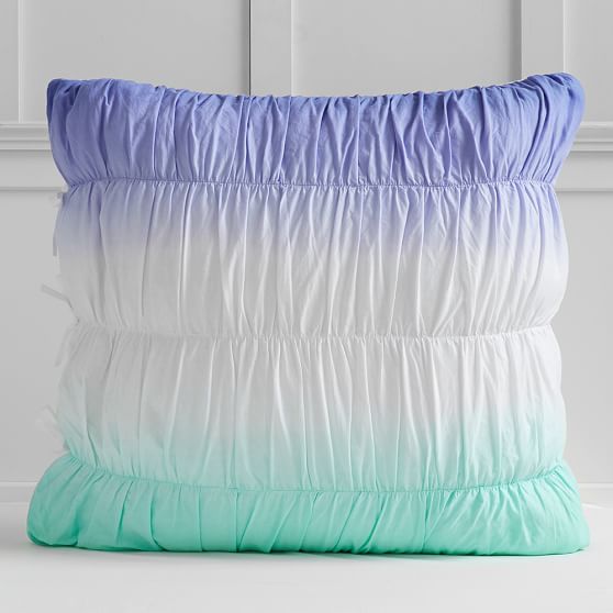 Surf Dip Dye Ruched Duvet Cover Sham Pbteen