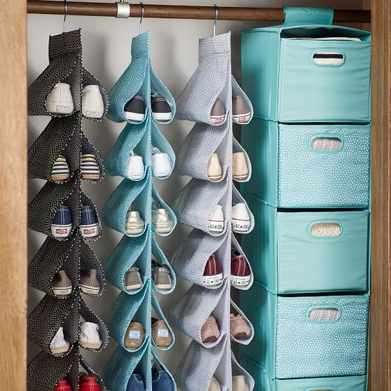 Hanging Closet Shoe Storage Mini Gray Dot Pb Hanging Closet Shoe Storage Mini Gray Dot