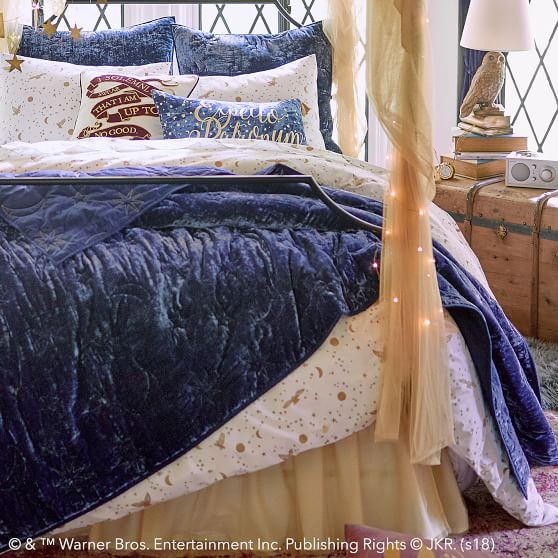 Harry Potter Magical Velvet Quilt Sham Navy Pbteen