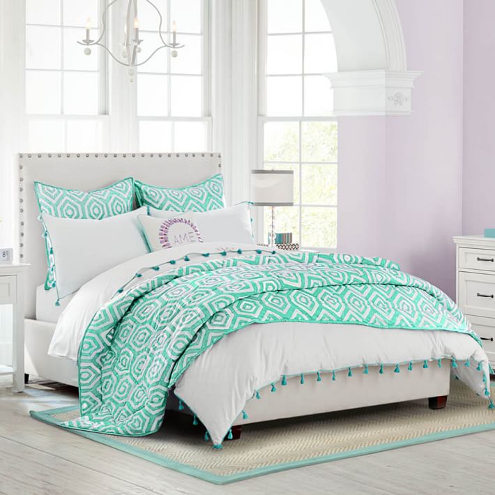 Raleigh Upholstered Square Bed Pottery Barn Teen