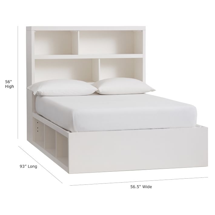 It 6 Cubby Bed Storage Headboard Set Pb