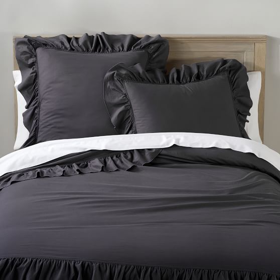 Washed Cotton Ruffle Organic Girls Duvet Cover Pottery Barn Teen