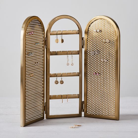 Gold Arched Earring Holder Jewelry Storage Pottery Barn Teen