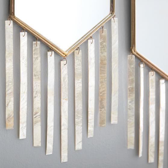 Capiz Strip Mirrors, Set of 3 PBteen