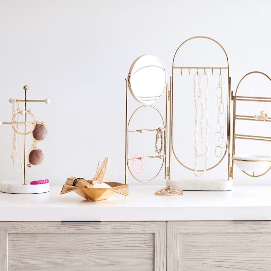 Marble and Gold Necklace Holder Jewelry Storage Pottery Barn Teen