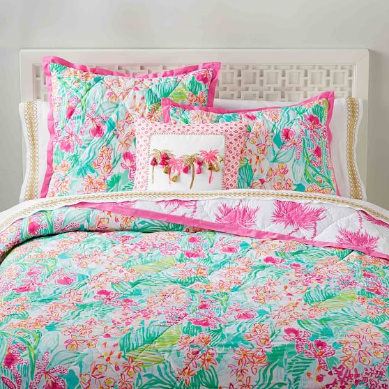 Lilly Pulitzer Orchid Girls Quilt + Sham Pottery Barn Teen