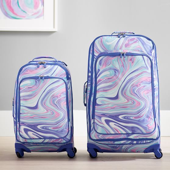 Pink & Purple Marble Luggage Bundle Set of 2 Teen Luggage Pottery