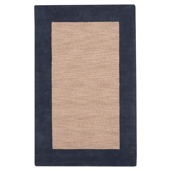 Classic Wool Border Rug, Graphite PBteen