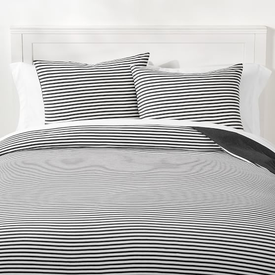 Favorite Tee Striped Reversible Duvet Cover Full Queen Heathered