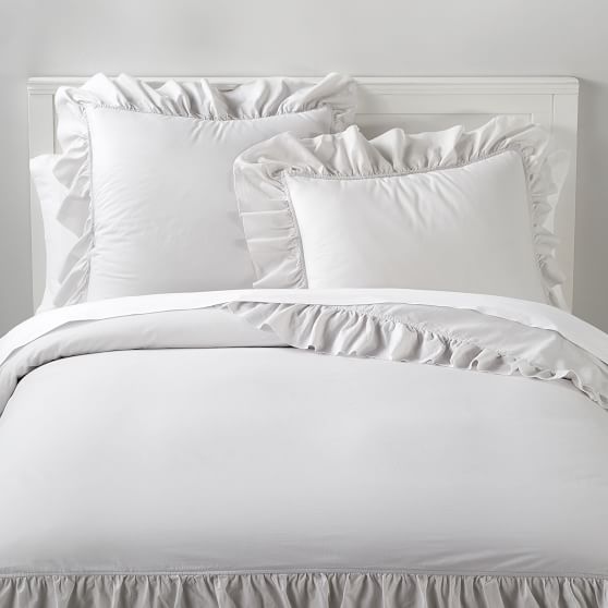 Washed Cotton Ruffle Organic Girls Duvet Cover Pottery Barn Teen