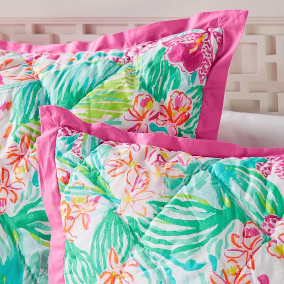 Lilly Pulitzer Orchid Girls Quilt + Sham Pottery Barn Teen