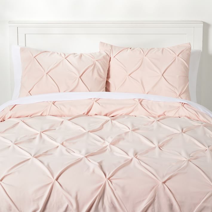 Microfiber Pintuck Duvet Cover Set Pottery Barn Teen