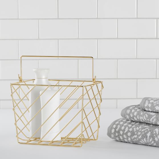 Gold Wire Bath Caddy Set Pottery Barn Teen