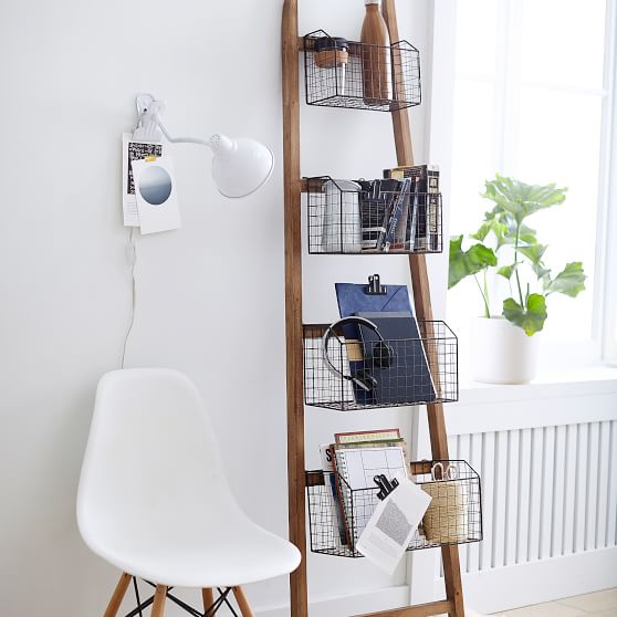 Wall Leaning Rack with Baskets Pottery Barn Teen