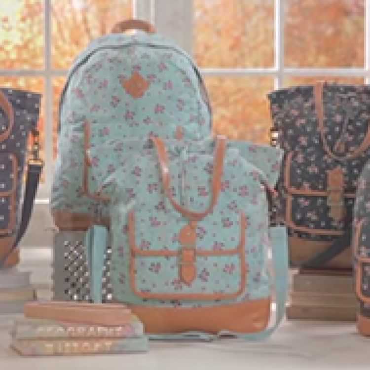 Northfield Black Ditsy Floral Canvas Teen Backpack Pottery Barn Teen