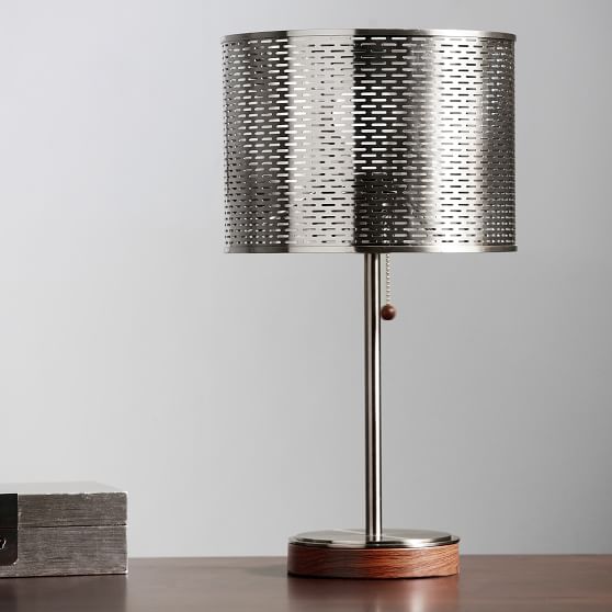 Perforated Shade Table Lamp With Usb Teen Pottery