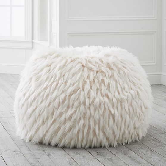Winter Fox Faux Fur Bean Bag Chair