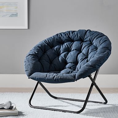 Boucle Twill Round Chair | Pottery Barn Teen