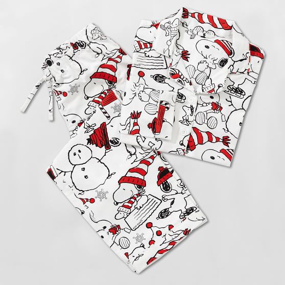 Peanuts Organic Flannel Snoopy Multi Pajama Set