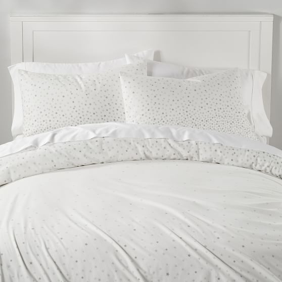 Cascading Stars Organic Flannel Duvet Cover Sham