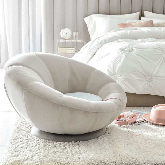 Velvet Groovy Swivel Chair Lounge Chair Pottery Barn Teen