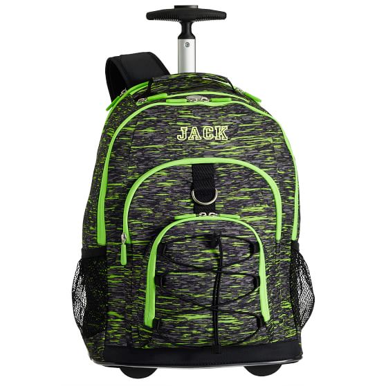 Green Static Rolling Backpack For Teens Pottery Barn Teen