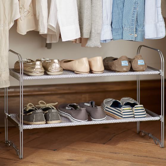 2 Tier Closet Shoe Rack Dorm Organizer Pottery Barn Teen