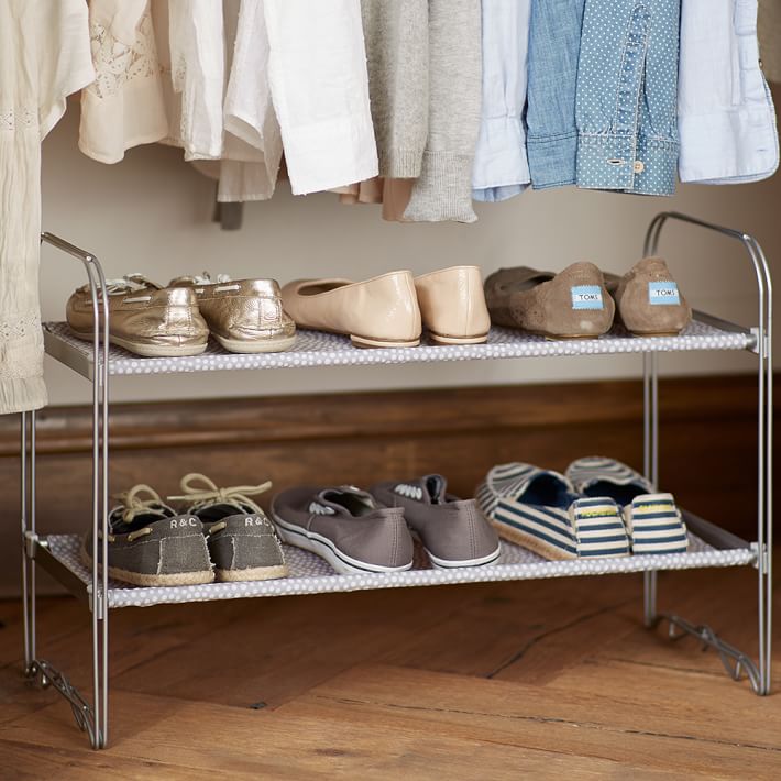 2 Tier Closet Shoe Rack Dorm Organizer Pottery Barn Teen