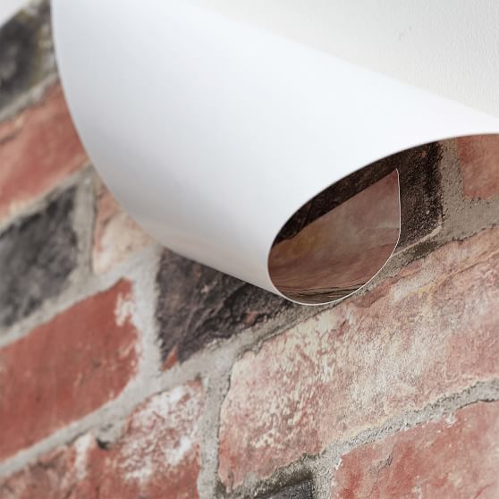 Brick Peel and Stick Dorm Wallpaper Pottery Barn Teen