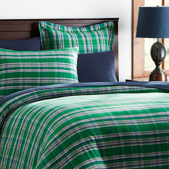 Fireside Plaid Flannel Boys Duvet Cover + Sham Sale Pottery Barn Teen