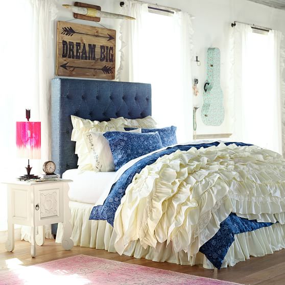 Junk Gypsy Bohemian Girls' Bed Skirt, Ivory Pottery Barn Teen