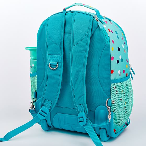 Bright Blue Cheetah Rolling Backpack For Teens Pottery Barn Teen