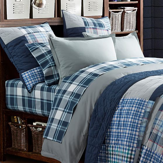 Maritime Plaid Boys Sheet Set Sale Pottery Barn Teen
