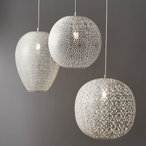 Teardrop Punched Metal Pendant