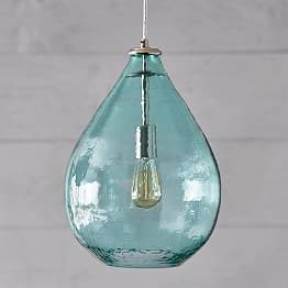Teal Glass Pendant Light oversized light pool glass waterdrop pendant