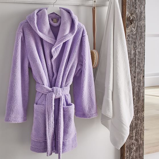 Short Hooded Plush Teen Robe Pottery Barn Teen