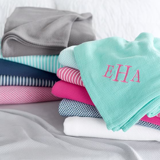 PBteen Classic Stripe Cotton Throw Blanket Pottery Barn Teen