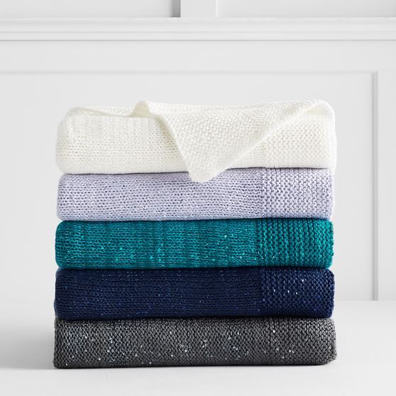 Sparkle Knit Throw Blanket Pottery Barn Teen