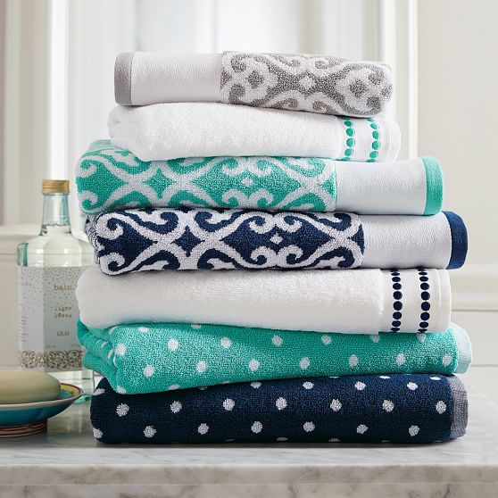 Dottie Jacquard Teen Bath Towels Pottery Barn Teen
