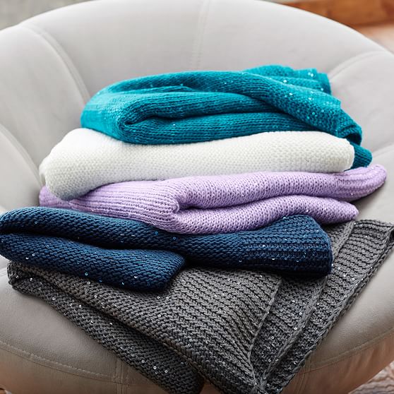 Sparkle Knit Throw Blanket Pottery Barn Teen