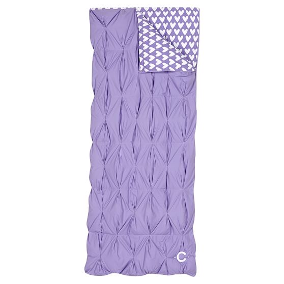 Pintuck Girls' Sleeping Bag Purple Sweethearts Pottery Barn Teen