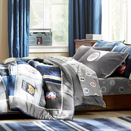 NBA Patchwork Boy's Quilt + Sham Pottery Barn Teen